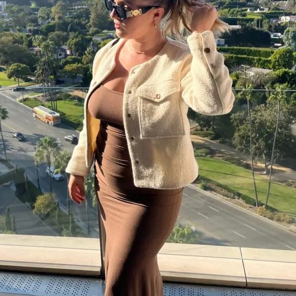 Tanya Taylor Winter White Tweed Blazer XS Boxy Boucle Professional Designer $565 - Picture 6 of 10